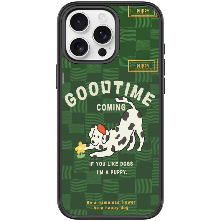 Adorabile custodia magnetica per telefono con motivo cane che cattura fiori, For iPhone 15 Pro Max, For iPhone 15 Pro