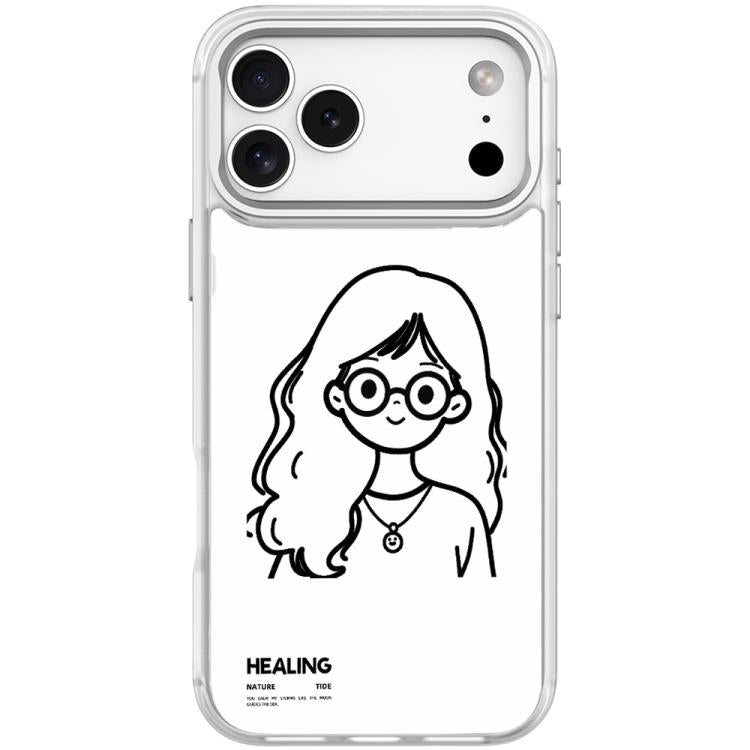 Custodia magnetica per telefono con motivo "Ragazza tranquilla" disegnata a mano, For iPhone 17 Pro Max, For iPhone 17 Pro, For iPhone 17, For iPhone Air