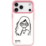Custodia magnetica per telefono con motivo "Ragazza tranquilla" disegnata a mano, For iPhone 17 Pro Max, For iPhone 17 Pro, For iPhone 17, For iPhone Air