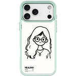 Custodia magnetica per telefono con motivo "Ragazza tranquilla" disegnata a mano, For iPhone 17 Pro Max, For iPhone 17 Pro, For iPhone 17, For iPhone Air