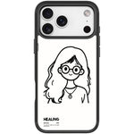 Custodia magnetica per telefono con motivo "Ragazza tranquilla" disegnata a mano, For iPhone 17 Pro Max, For iPhone 17 Pro, For iPhone 17, For iPhone Air