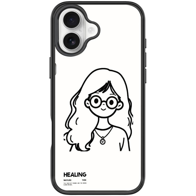 Custodia magnetica per telefono con motivo "Ragazza tranquilla" disegnata a mano, For iPhone 17 Pro Max, For iPhone 17 Pro, For iPhone 17, For iPhone Air