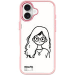 Custodia magnetica per telefono con motivo "Ragazza tranquilla" disegnata a mano, For iPhone 17 Pro Max, For iPhone 17 Pro, For iPhone 17, For iPhone Air
