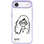 Custodia magnetica per telefono con motivo "Ragazza tranquilla" disegnata a mano, For iPhone 17 Pro Max, For iPhone 17 Pro, For iPhone 17, For iPhone Air