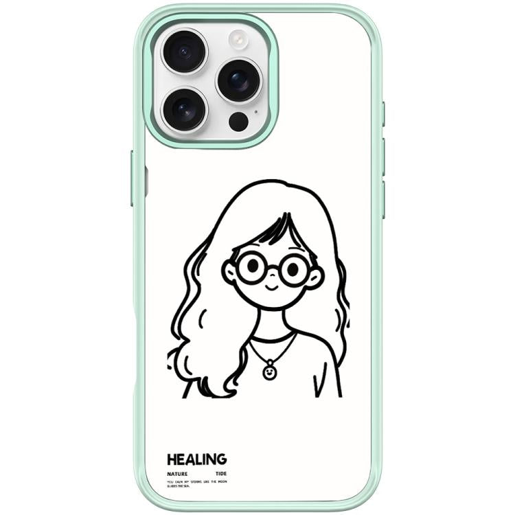 Custodia magnetica per telefono con motivo "Ragazza tranquilla" disegnata a mano, For iPhone 16 Pro Max, For iPhone 16 Pro, For iPhone 16 Plus, For iPhone 16