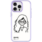 Custodia magnetica per telefono con motivo "Ragazza tranquilla" disegnata a mano, For iPhone 16 Pro Max, For iPhone 16 Pro, For iPhone 16 Plus, For iPhone 16