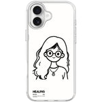 Custodia magnetica per telefono con motivo "Ragazza tranquilla" disegnata a mano, For iPhone 16 Pro Max, For iPhone 16 Pro, For iPhone 16 Plus, For iPhone 16