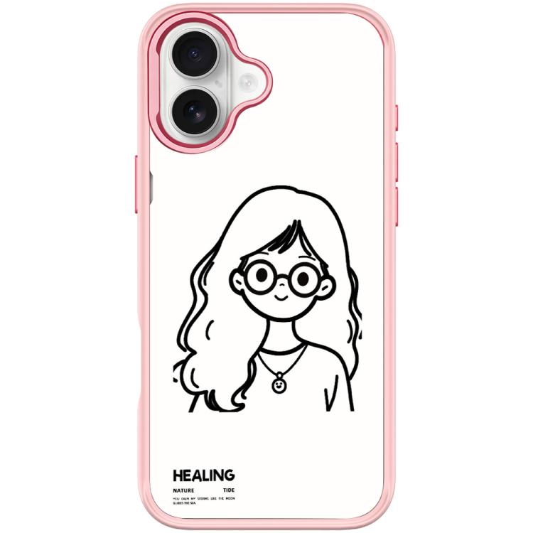 Custodia magnetica per telefono con motivo "Ragazza tranquilla" disegnata a mano, For iPhone 16 Pro Max, For iPhone 16 Pro, For iPhone 16 Plus, For iPhone 16
