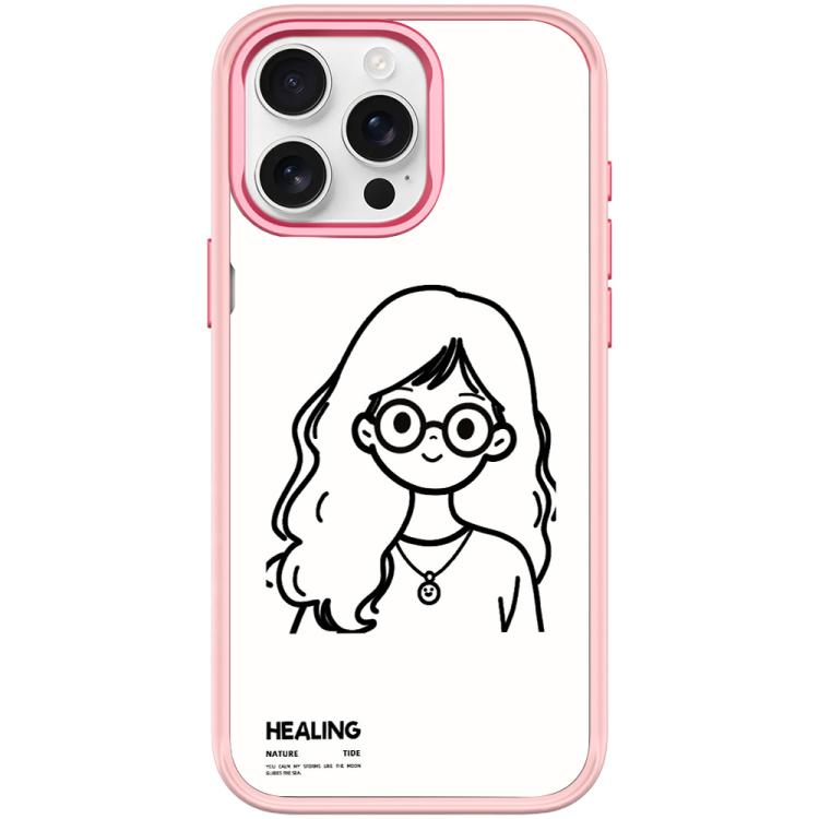 Custodia magnetica per telefono con motivo "Ragazza tranquilla" disegnata a mano, For iPhone 15 Pro Max, For iPhone 15 Pro