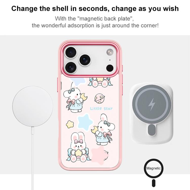 Adorabile custodia magnetica per telefono con motivo a coniglietto e stellina., For iPhone 16 Pro Max, For iPhone 16 Pro, For iPhone 16 Plus, For iPhone 16