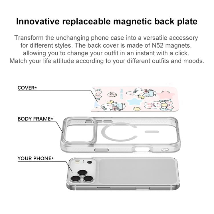 Adorabile custodia magnetica per telefono con motivo a coniglietto e stellina., For iPhone 15 Pro Max, For iPhone 15 Pro