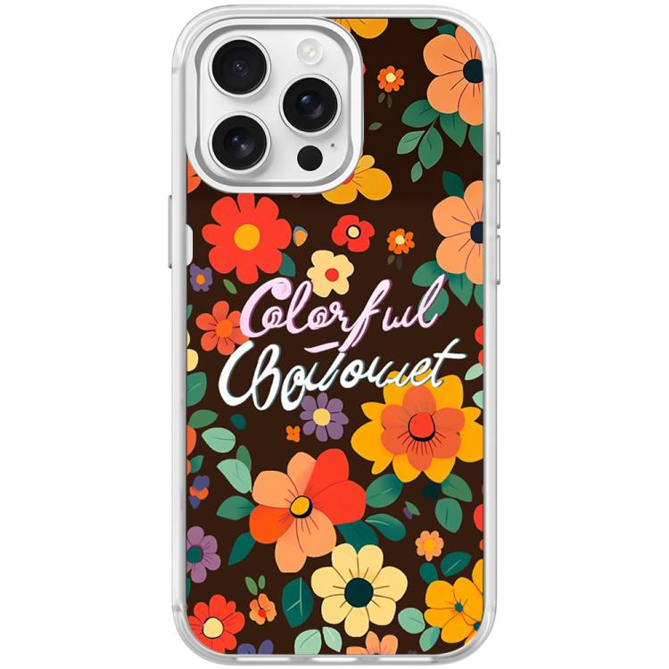 Custodia magnetica per telefono con motivo floreale colorato, For iPhone 15 Pro Max, For iPhone 15 Pro