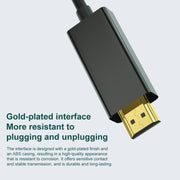 Mini DisplayPort to HDMI Adapter Cable HD Gold-Plated Video Connection Cable, Length: 1.8m, 1080P, 4K