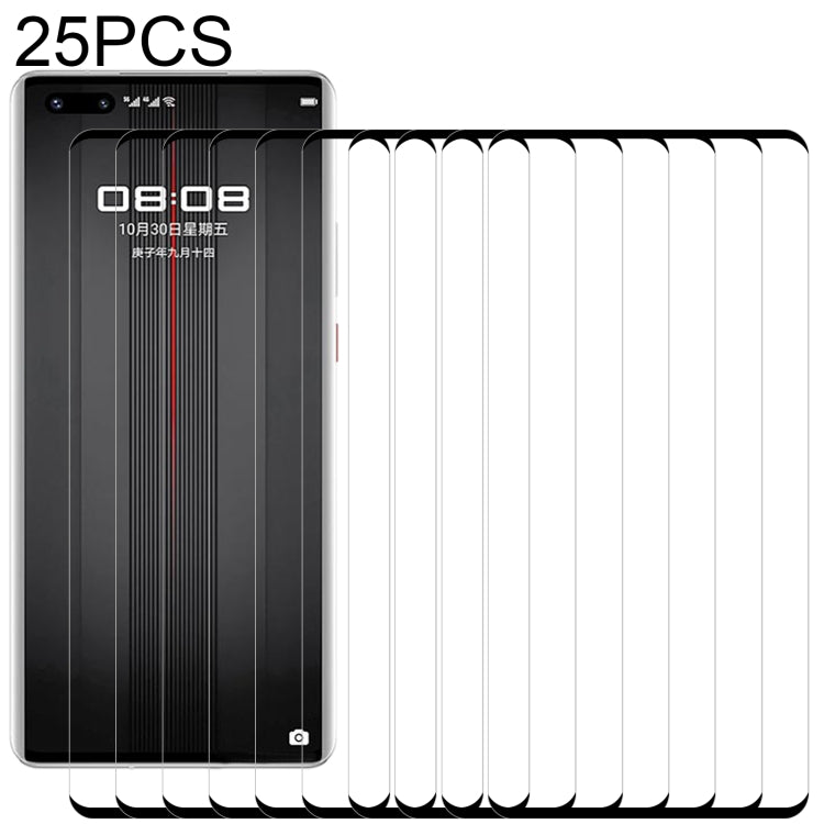 25 PZ 9H 3D HD Pellicola in vetro temperato con bordo curvo, For Huawei Mate 40 / Mate 40E 5G / Mate 40E 4G (25 PCS), For Huawei Mate 40 Pro (25 PCS), For Huawei Mate 40 Pro+ (25 PCS), For Huawei Mate 40 RS Porsche Design (25 PCS)