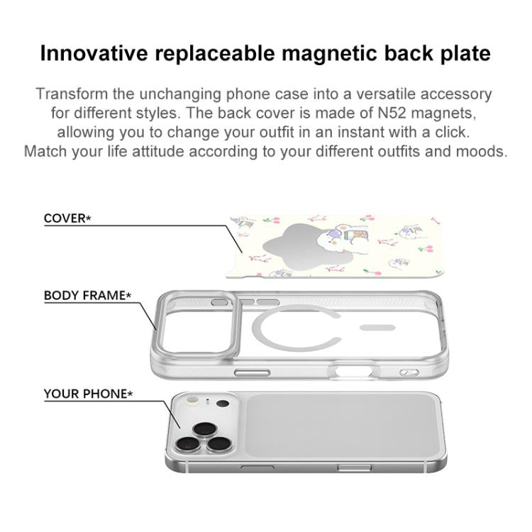 Adorabile custodia magnetica per telefono con motivo a stelle e pecorelle., For iPhone 15 Pro Max, For iPhone 15 Pro