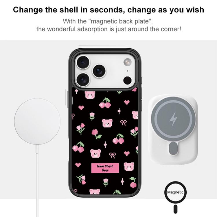 Custodia magnetica per telefono con motivo a ciliegie, For iPhone 16 Pro Max, For iPhone 16 Pro, For iPhone 16 Plus, For iPhone 16