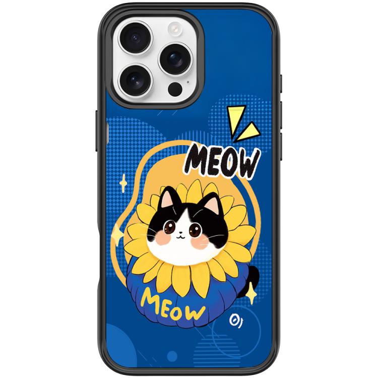 Adorabile custodia magnetica per telefono con motivo di un gattino blu., For iPhone 16 Pro Max, For iPhone 16 Pro, For iPhone 16 Plus, For iPhone 16