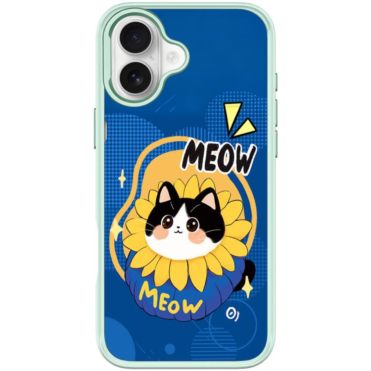 Adorabile custodia magnetica per telefono con motivo di un gattino blu., For iPhone 16 Pro Max, For iPhone 16 Pro, For iPhone 16 Plus, For iPhone 16