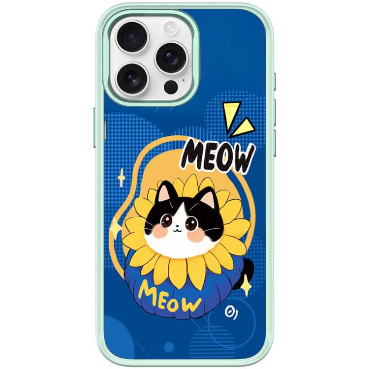Adorabile custodia magnetica per telefono con motivo di un gattino blu., For iPhone 15 Pro Max, For iPhone 15 Pro
