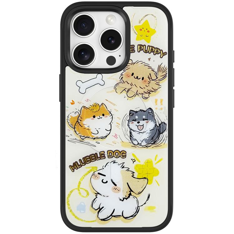 Adorabile custodia magnetica per telefono con motivo a cane vortice, For iPhone 15 Pro Max, For iPhone 15 Pro