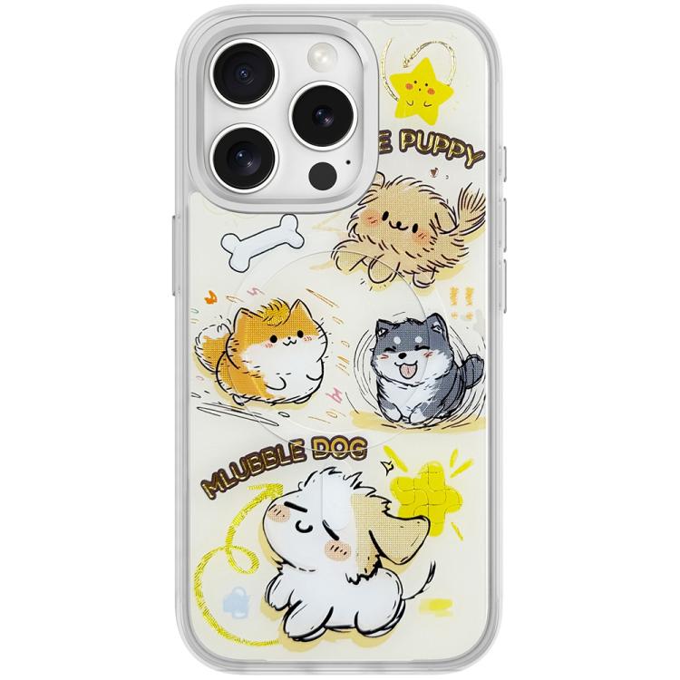 Adorabile custodia magnetica per telefono con motivo a cane vortice, For iPhone 15 Pro Max, For iPhone 15 Pro