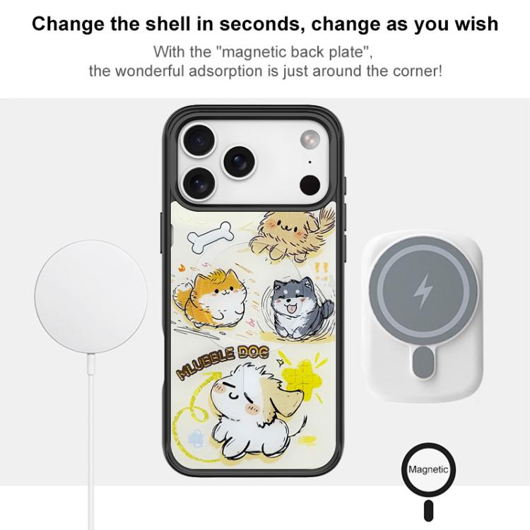 Adorabile custodia magnetica per telefono con motivo a cane vortice, For iPhone 17 Pro Max, For iPhone 17 Pro, For iPhone 17, For iPhone Air