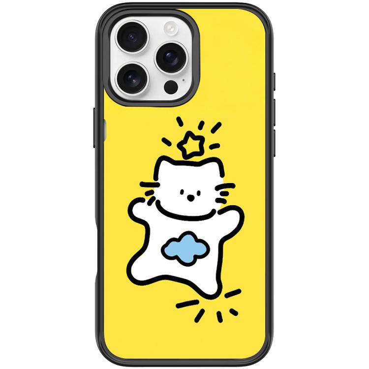 Adorabile custodia magnetica per telefono con motivo stelle, nuvole e gatti., For iPhone 16 Pro Max, For iPhone 16 Pro, For iPhone 16 Plus, For iPhone 16