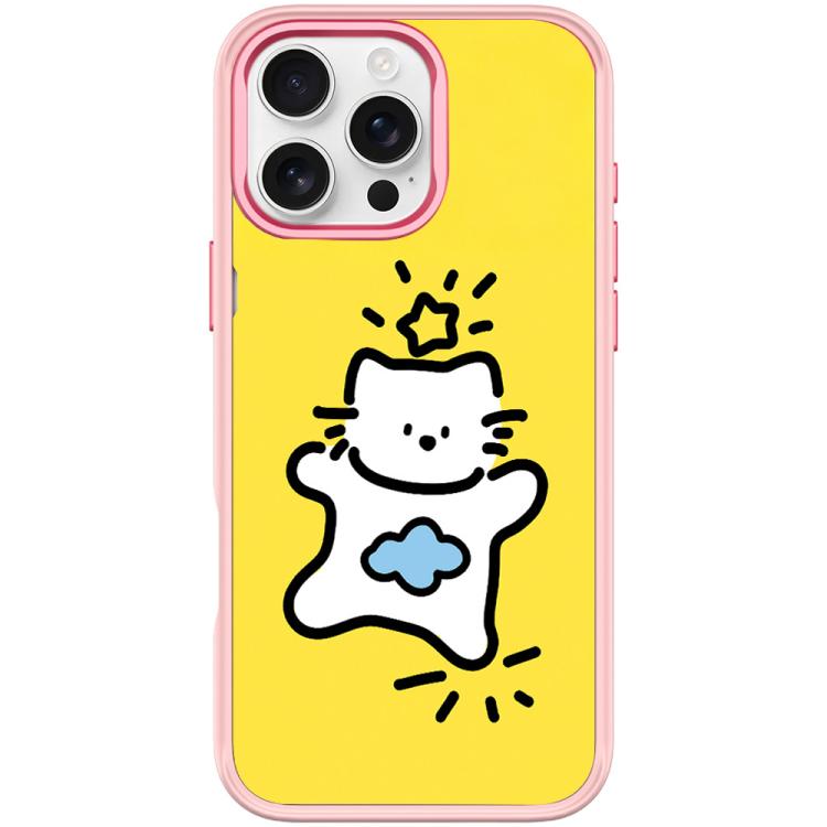 Adorabile custodia magnetica per telefono con motivo stelle, nuvole e gatti., For iPhone 16 Pro Max, For iPhone 16 Pro, For iPhone 16 Plus, For iPhone 16