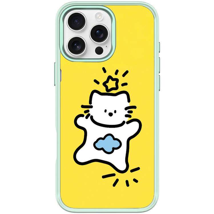 Adorabile custodia magnetica per telefono con motivo stelle, nuvole e gatti., For iPhone 16 Pro Max, For iPhone 16 Pro, For iPhone 16 Plus, For iPhone 16