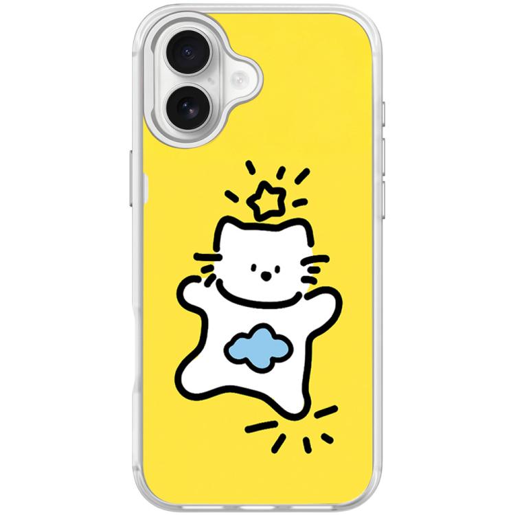 Adorabile custodia magnetica per telefono con motivo stelle, nuvole e gatti., For iPhone 16 Pro Max, For iPhone 16 Pro, For iPhone 16 Plus, For iPhone 16