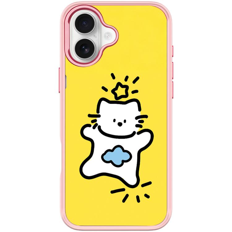 Adorabile custodia magnetica per telefono con motivo stelle, nuvole e gatti., For iPhone 16 Pro Max, For iPhone 16 Pro, For iPhone 16 Plus, For iPhone 16