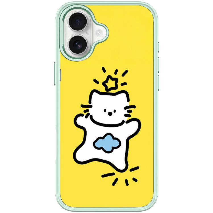 Adorabile custodia magnetica per telefono con motivo stelle, nuvole e gatti., For iPhone 16 Pro Max, For iPhone 16 Pro, For iPhone 16 Plus, For iPhone 16