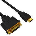 HDMI Male to DVI Female 1080P HD Gold-Plated Interface Video Adapter Cable, 0.3m