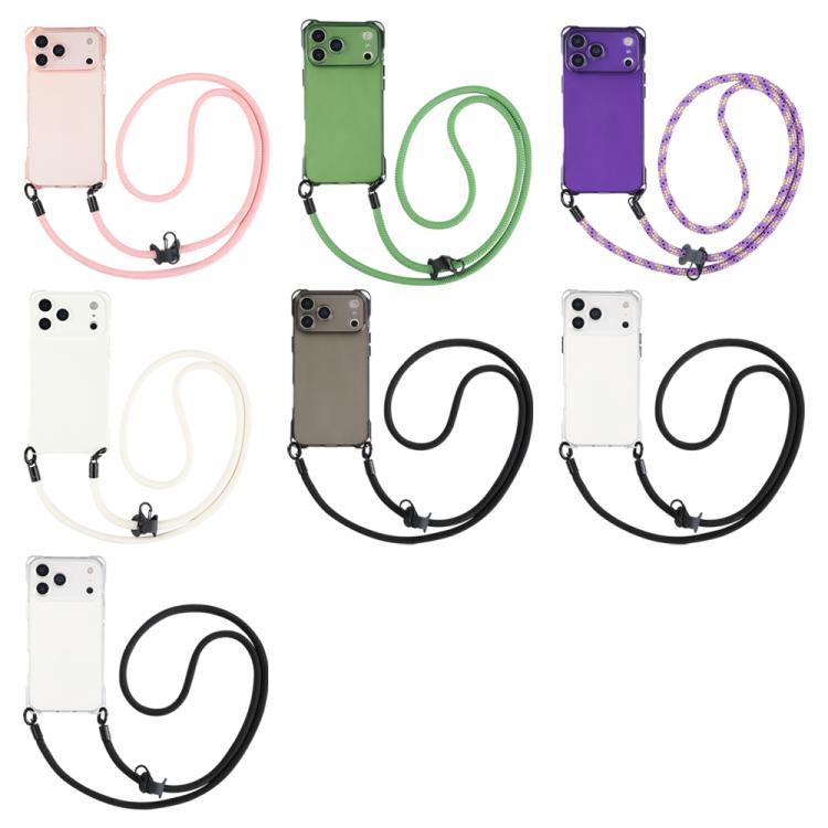 Custodia per telefono in TPU antiurto a quattro angoli con cordino, For iPhone 17 Pro Max, For iPhone 17 Pro, For iPhone 17