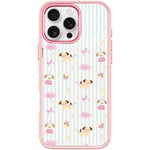 Custodia magnetica per telefono con motivo a strisce verticali e cane, For iPhone 16 Pro Max, For iPhone 16 Pro, For iPhone 15 Pro Max, For iPhone 15 Pro