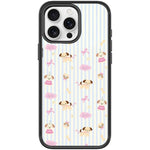 Custodia magnetica per telefono con motivo a strisce verticali e cane, For iPhone 16 Pro Max, For iPhone 16 Pro, For iPhone 15 Pro Max, For iPhone 15 Pro