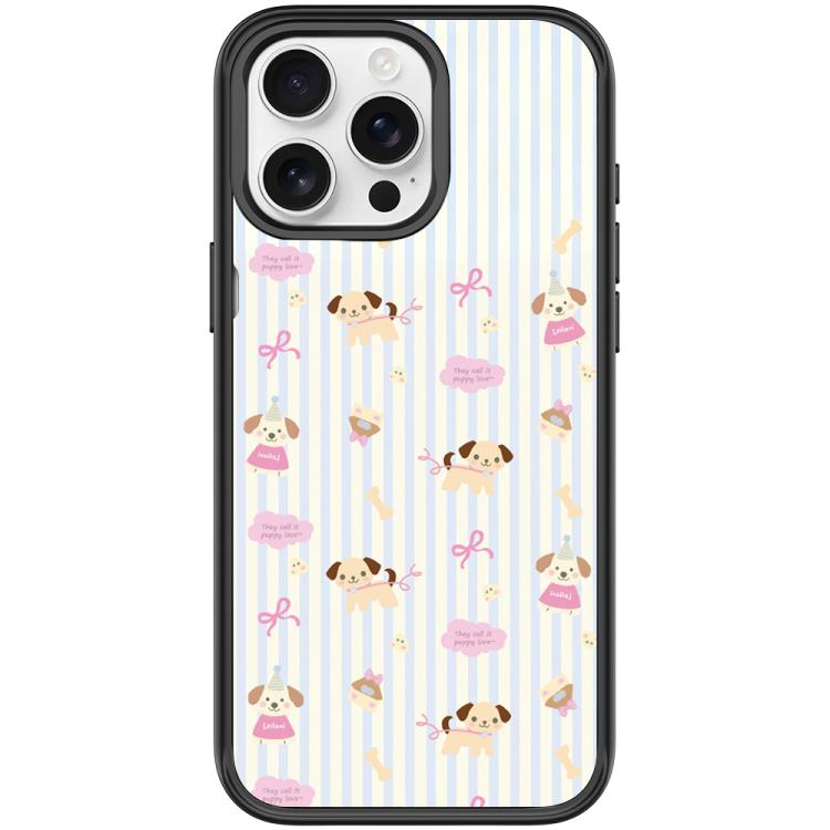 Custodia magnetica per telefono con motivo a strisce verticali e cane, For iPhone 16 Pro Max, For iPhone 16 Pro, For iPhone 15 Pro Max, For iPhone 15 Pro