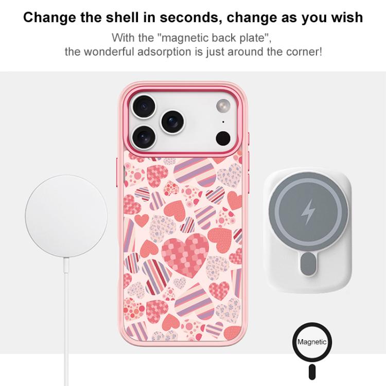 Custodia magnetica per telefono con motivo a cuori, For iPhone 17 Pro Max, For iPhone 17 Pro, For iPhone 17, For iPhone Air