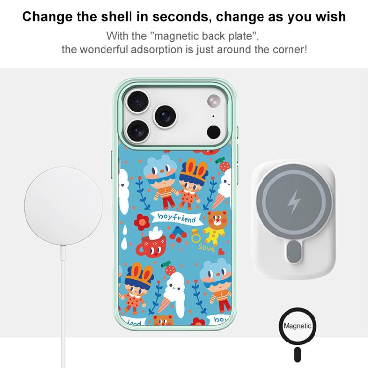 Custodia magnetica per telefono con motivo gelato, For iPhone 16 Pro Max, For iPhone 16 Pro, For iPhone 15 Pro Max, For iPhone 15 Pro