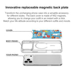 Custodia magnetica per telefono con motivo gelato, For iPhone 16 Pro Max, For iPhone 16 Pro, For iPhone 15 Pro Max, For iPhone 15 Pro