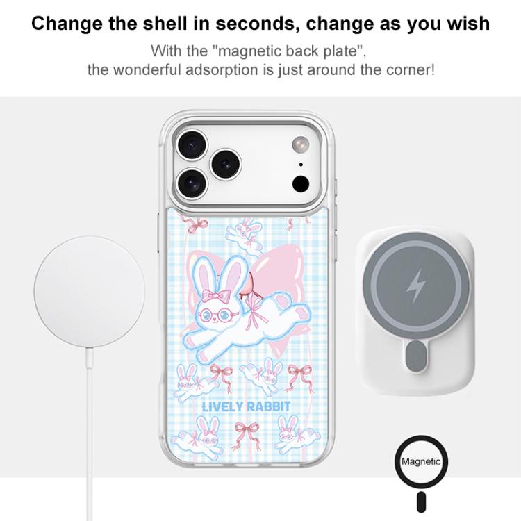 Custodia magnetica per telefono con motivo a coniglio arcobaleno., For iPhone 17 Pro Max, For iPhone 17 Pro, For iPhone 17, For iPhone Air