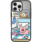 Adorabile custodia magnetica per telefono con motivo a maialino., For iPhone 16 Pro Max, For iPhone 16 Pro, For iPhone 15 Pro Max, For iPhone 15 Pro