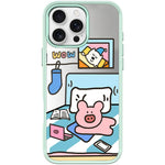Adorabile custodia magnetica per telefono con motivo a maialino., For iPhone 16 Pro Max, For iPhone 16 Pro, For iPhone 15 Pro Max, For iPhone 15 Pro