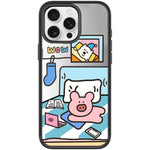 Adorabile custodia magnetica per telefono con motivo a maialino., For iPhone 16 Pro Max, For iPhone 16 Pro, For iPhone 15 Pro Max, For iPhone 15 Pro