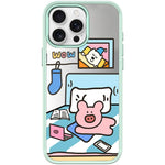 Adorabile custodia magnetica per telefono con motivo a maialino., For iPhone 16 Pro Max, For iPhone 16 Pro, For iPhone 15 Pro Max, For iPhone 15 Pro