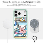 Adorabile custodia magnetica per telefono con motivo a maialino., For iPhone 16 Pro Max, For iPhone 16 Pro, For iPhone 15 Pro Max, For iPhone 15 Pro