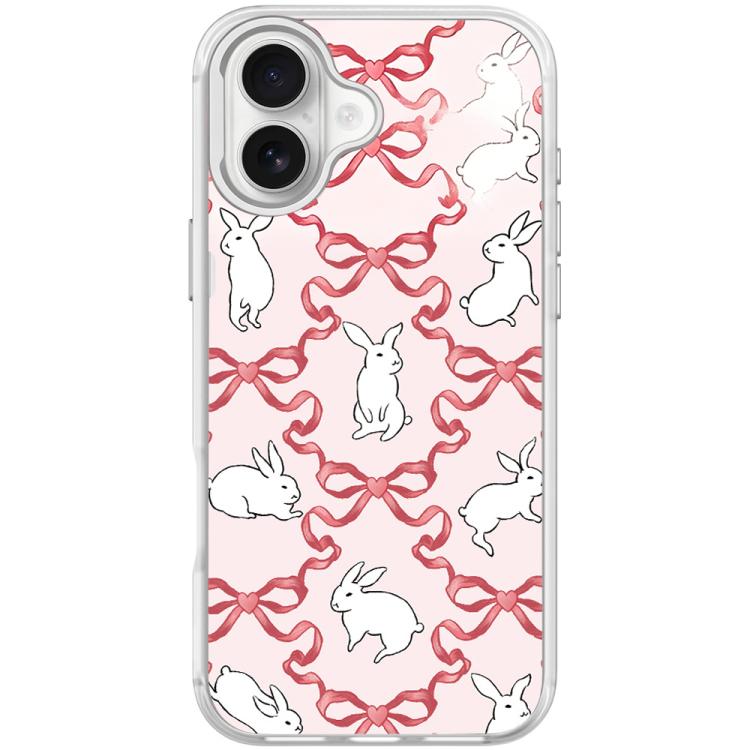 Custodia magnetica per telefono con motivo a farfalla e coniglio bianco., For iPhone 17 Pro Max, For iPhone 17 Pro, For iPhone 17, For iPhone Air