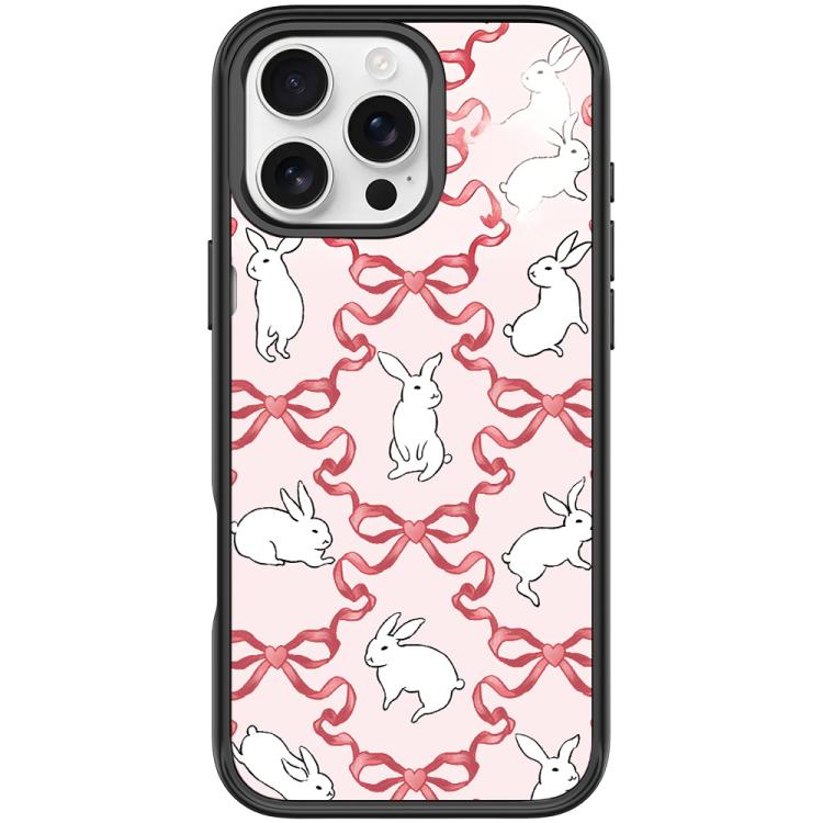 Custodia magnetica per telefono con motivo a farfalla e coniglio bianco., For iPhone 16 Pro Max, For iPhone 16 Pro, For iPhone 15 Pro Max, For iPhone 15 Pro