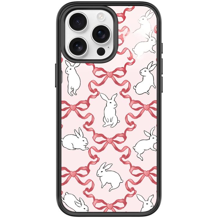 Custodia magnetica per telefono con motivo a farfalla e coniglio bianco., For iPhone 16 Pro Max, For iPhone 16 Pro, For iPhone 15 Pro Max, For iPhone 15 Pro