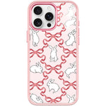 Custodia magnetica per telefono con motivo a farfalla e coniglio bianco., For iPhone 16 Pro Max, For iPhone 16 Pro, For iPhone 15 Pro Max, For iPhone 15 Pro